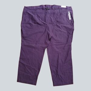 NWT Lane Bryant The 4-Season Ankle Pants Womens 38/40 Purple Plus Size Career...